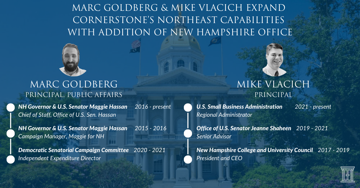 Cornerstone Government Affairs Expands Northeast Capabilities with